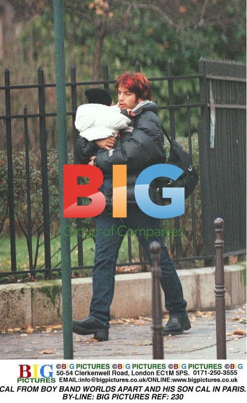 Cal from Boy Band Worlds Apart with Son in Paris