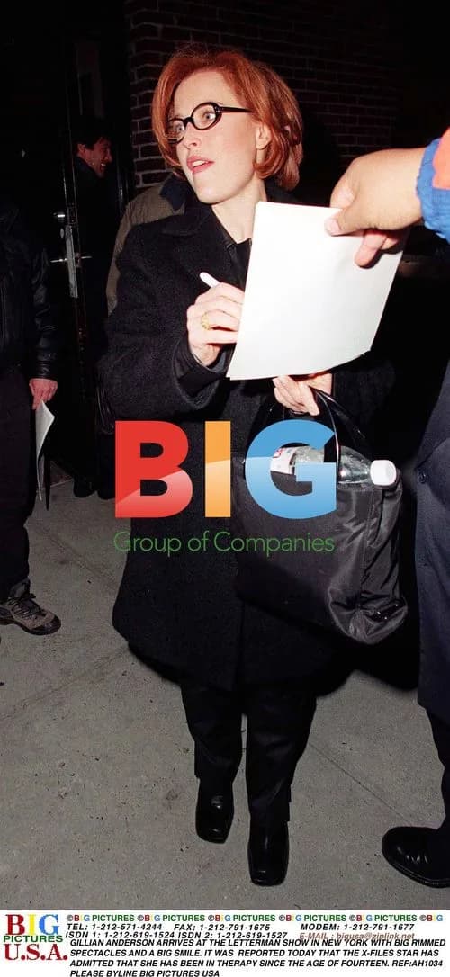 Gillian Anderson Arrives at Letterman Show