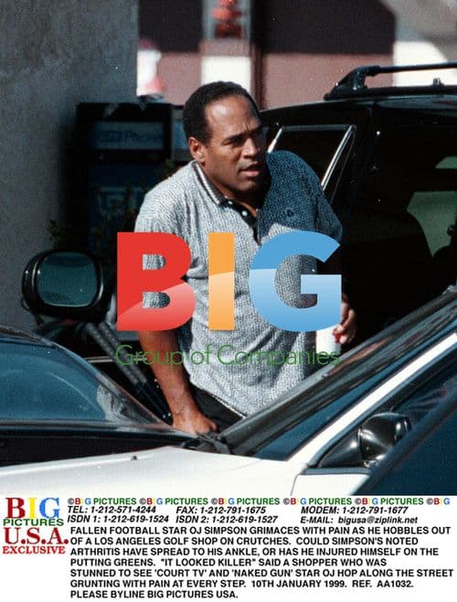 OJ Simpson Spotted Hobbling on Crutches