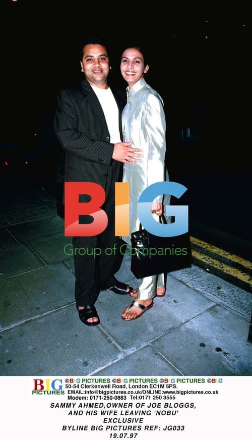 SAMMY AHMED and wife leaving 'The Met' bar