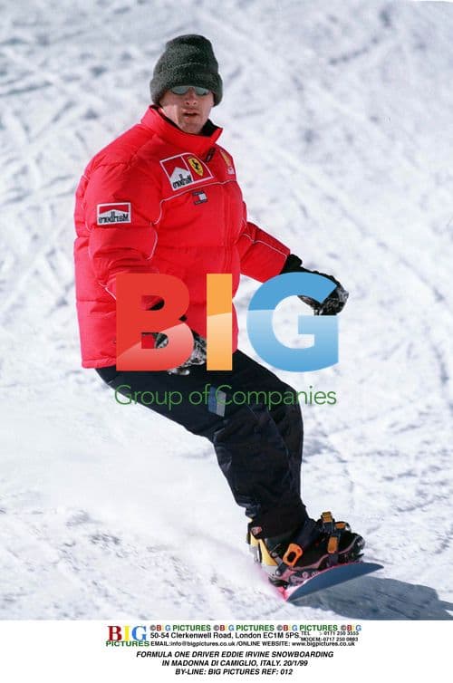 EDDIE IRVINE SNOWBOARDING IN ITALY
