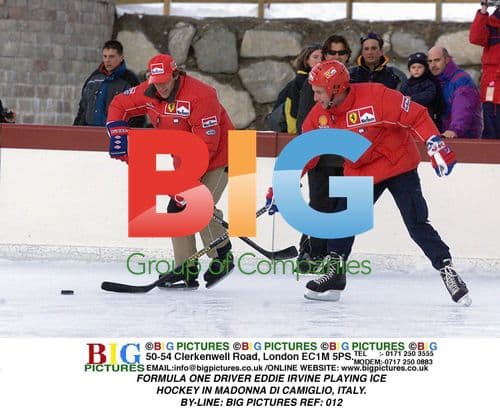 Eddie Irvine plays ice hockey in Italy