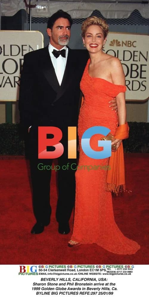 Sharon Stone and Phil Bronstein at 1999 Golden Globes
