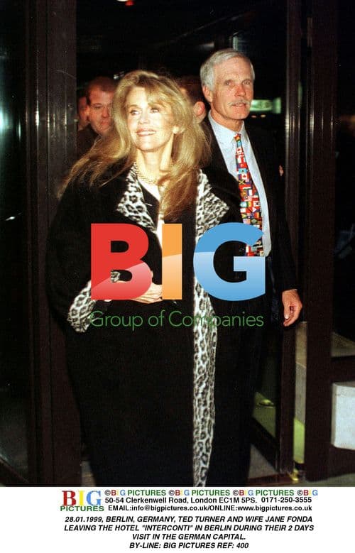 Ted Turner and Jane Fonda Leave Berlin Hotel