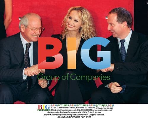 Adriana Karembeu poses at Lingerie Exhibition in Paris