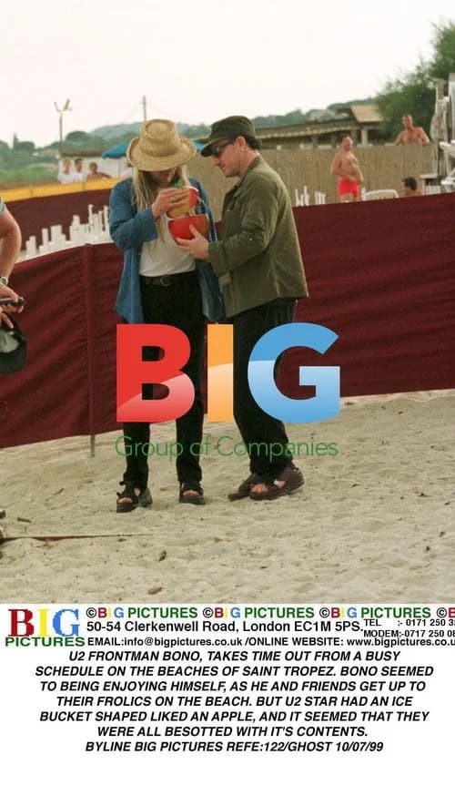 Bono Frolics on St. Tropez Beach