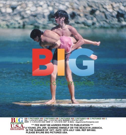 JFK Jr. Sunning on Jamaican Beach