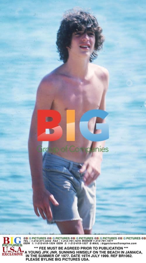 JFK Jr. Sunning on Beach in Jamaica