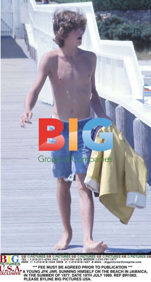 JFK Jr. Sunning on Beach in Jamaica, 1977