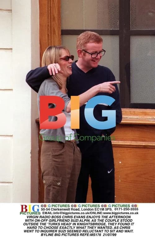Chris Evans and Suzi Alpin in Knightsbridge