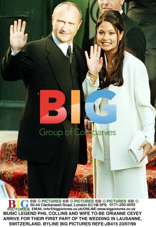 PHIL COLLINS AND ORIANNE CEVEY ARRIVE FOR FIRST WEDDING PART
