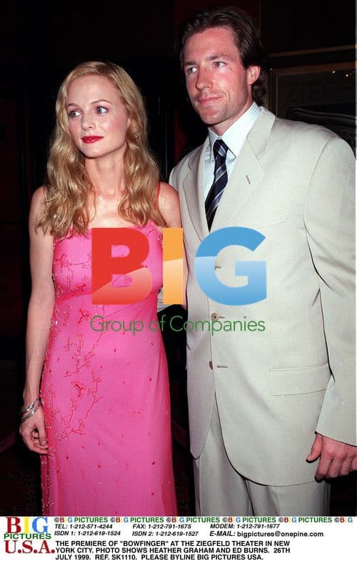 Heather Graham and Ed Burns at "Bowfinger" premiere