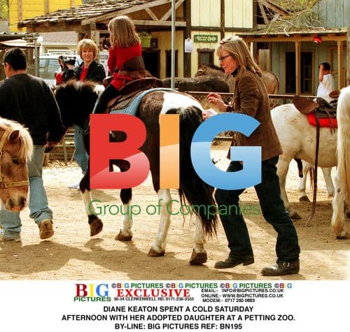 DIANE KEATON at Petting Zoo with Daughter