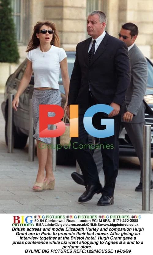 Liz Hurley and Hugh Grant in Paris