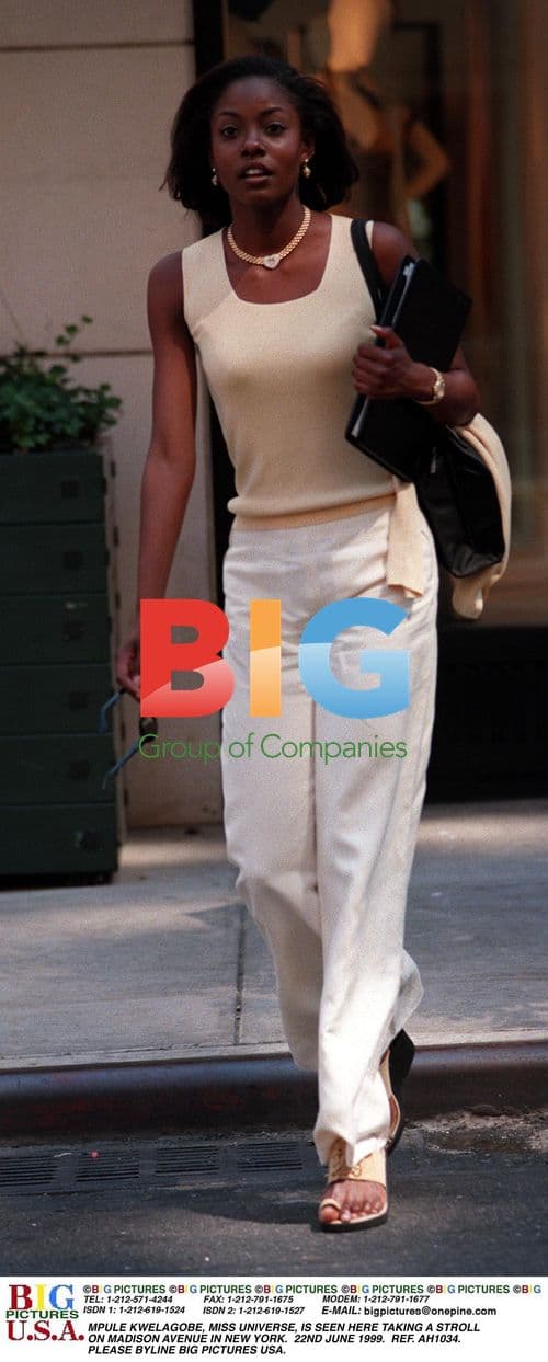 MPULE KWELAGOBE at MISS UNIVERSE stroll in NYC