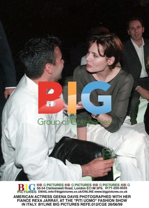 Geena Davis and Fiance Reza Jarray at Piti Uomo Fashion Show
