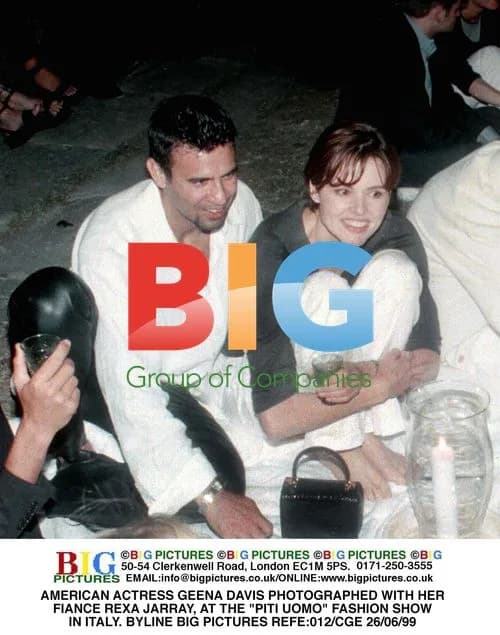 Geena Davis and Reza Jarray at Pitti Uomo