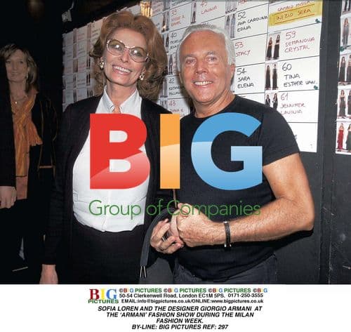 Sofia Loren and Giorgio Armani at Milan Fashion Week