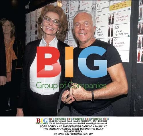 Sofia Loren and Giorgio Armani at Milan Fashion Week
