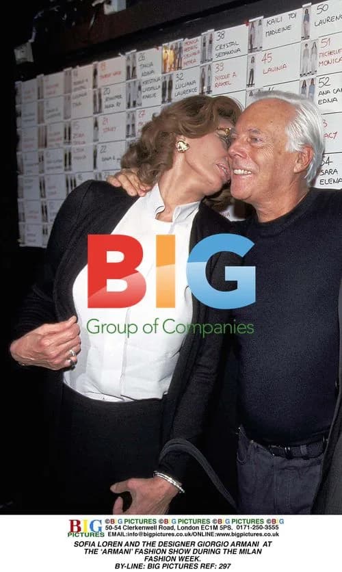 Sofia Loren and Giorgio Armani at Milan Fashion Week
