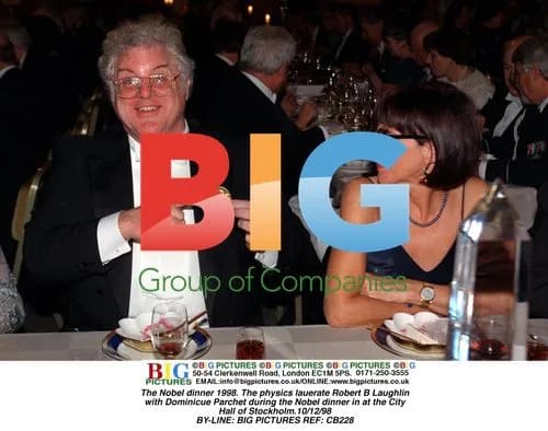 Robert B Laughlin and Dominicue Parchet at Nobel Dinner 1998