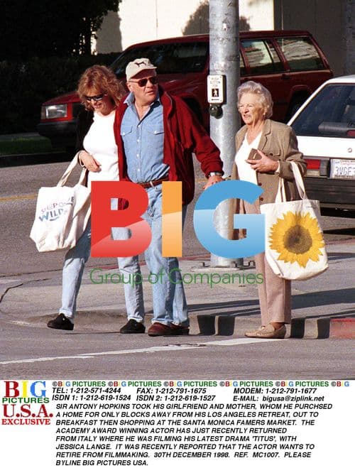 Sir Antony Hopkins out with girlfriend and mother