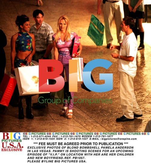 Pamela Anderson on set of "V.I.P." in Vegas