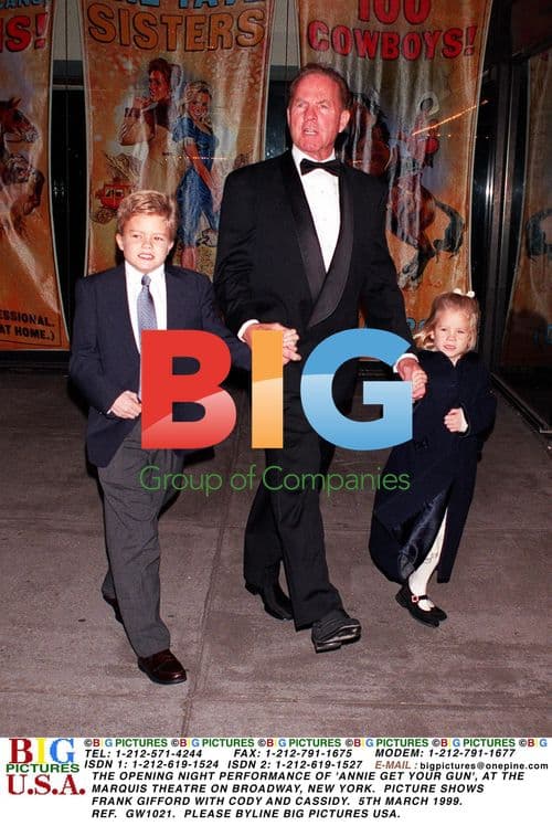 Frank Gifford and Kids at 'Annie Get Your Gun' Opening