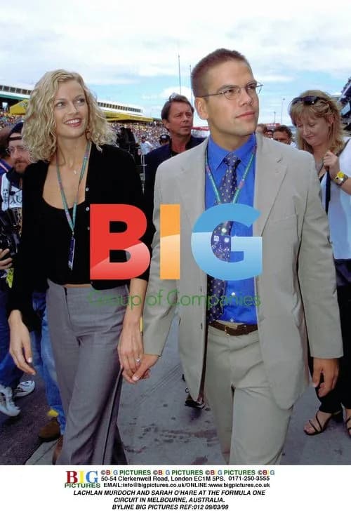 Lachlan Murdoch and Sarah O'Hare at Formula One Circuit