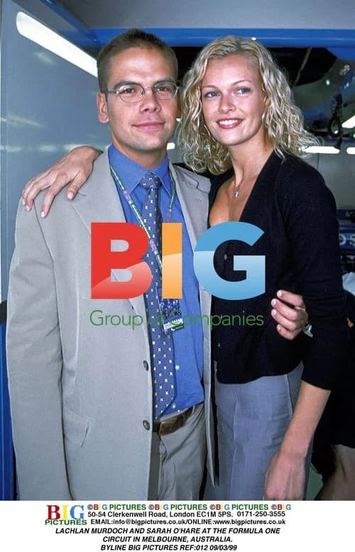 Lachlan Murdoch and Sarah O'Hare at F1 in Melbourne