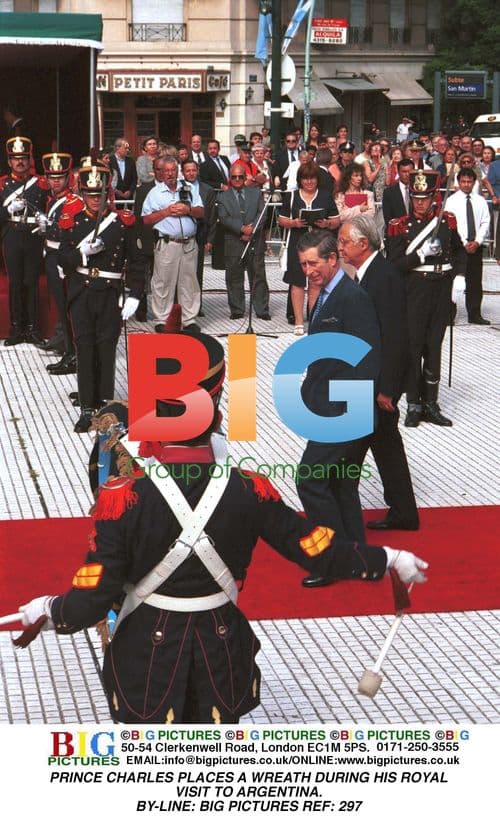 Prince Charles Lays Wreath in Argentina