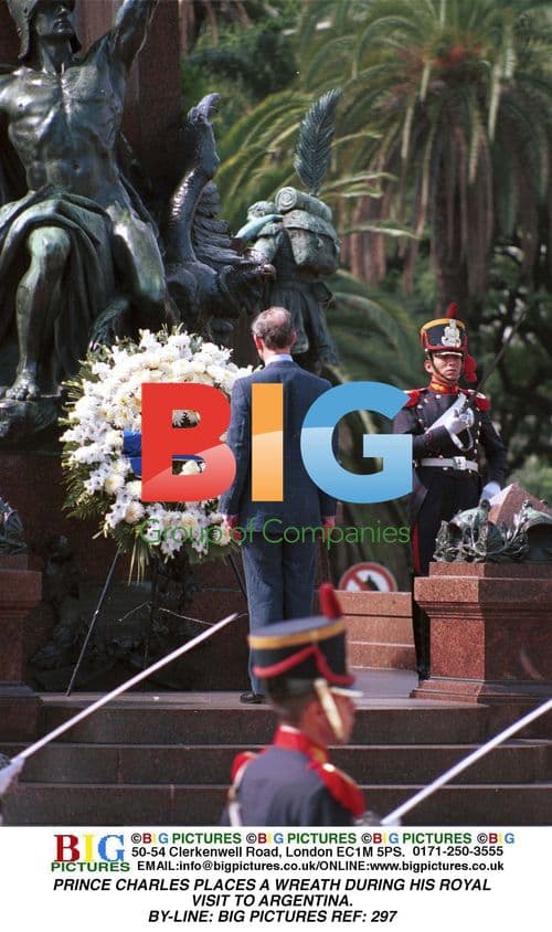 Prince Charles Lays Wreath in Argentina