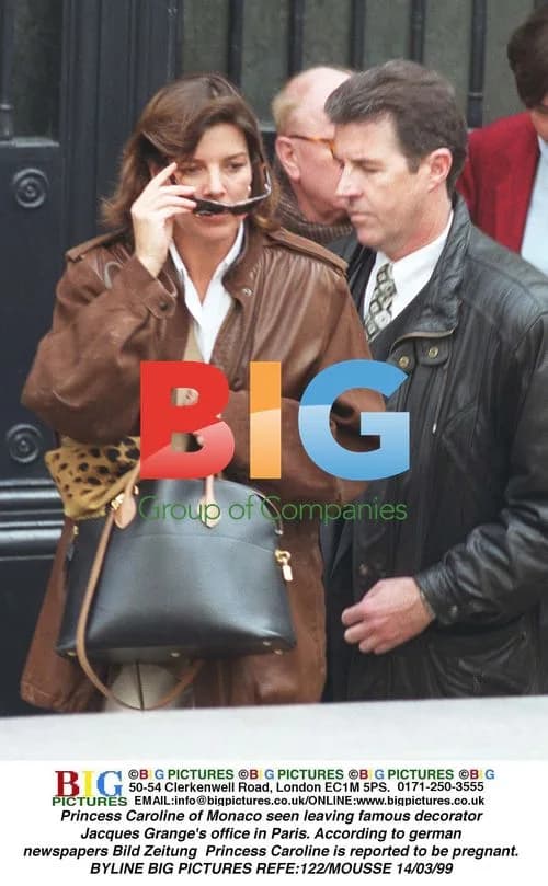 Princess Caroline leaving decorator's office in Paris