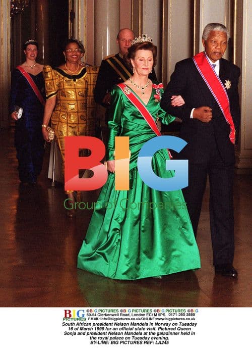 Mandela and Queen Sonja at Norway State Visit