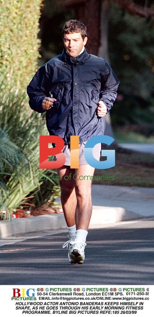 Antonio Banderas Goes Through Morning Fitness Routine