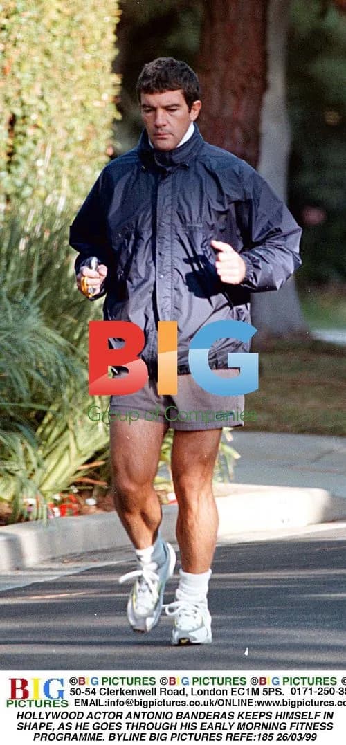 Antonio Banderas Goes Through Fitness Routine