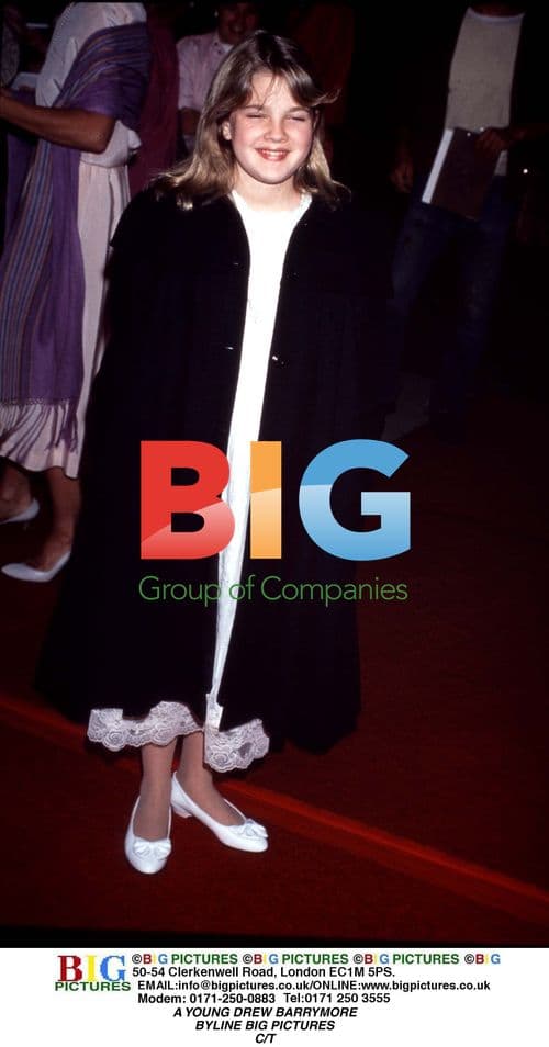 Young Drew Barrymore in Black and White