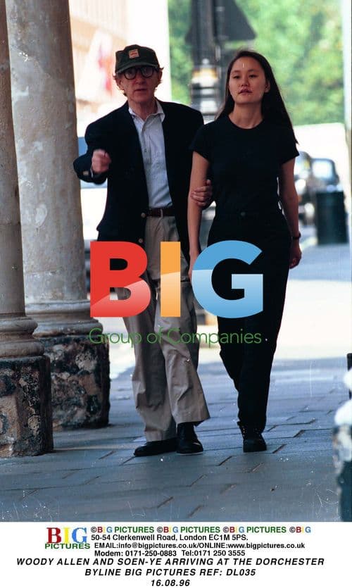 Woody Allen and Soen-Ye Arriving at The Dorchester