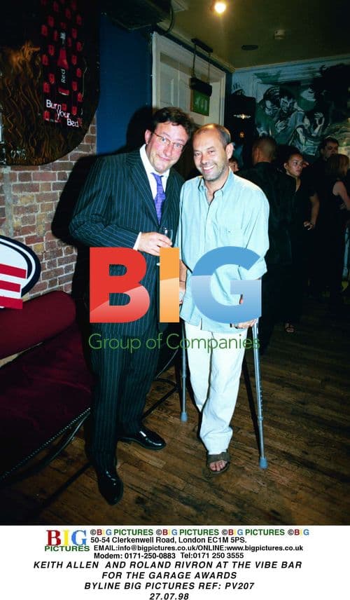 Keith Allen and Roland Rivron at Garage Awards