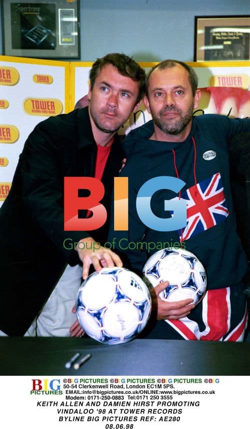 Keith Allen and Damien Hirst promote Vindaloo '98