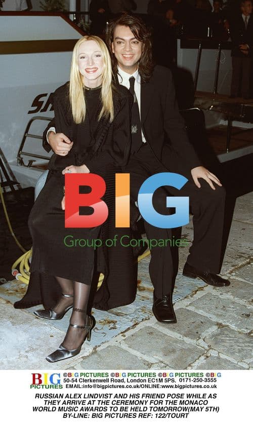 ALEX LINDVIST AND FRIEND ARRIVE AT MONACO MUSIC AWARDS