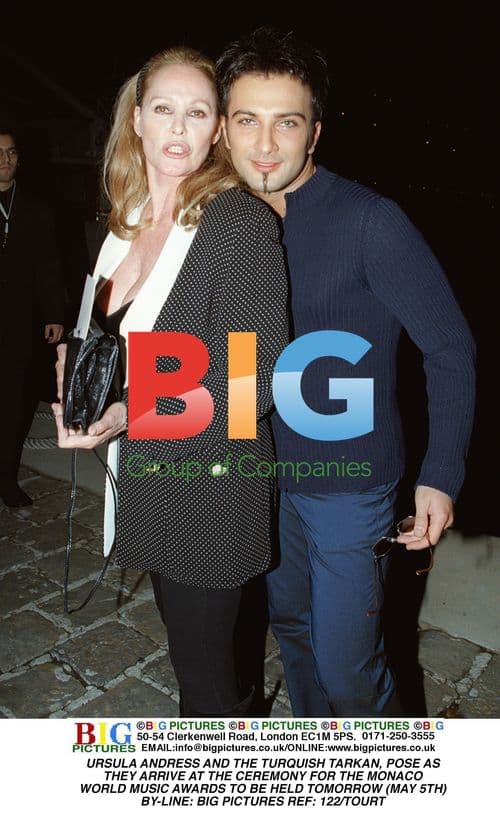 Ursula Andress and Turquish Tarkan arrive at Monaco Music Awards