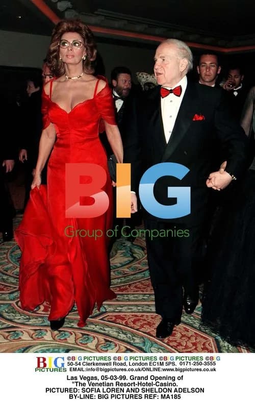 Sofia Loren and Sheldon Adelson at The Venetian Grand Opening