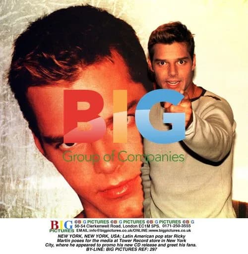 Ricky Martin Poses at Tower Records in NYC