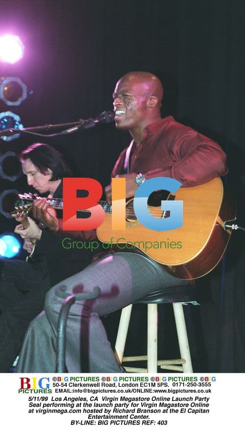 Seal performs at Virgin Megastore Online launch party