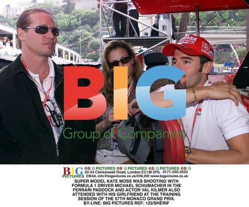 Kate Moss, Michael Schumacher, and Val Kilmer at Monaco Grand Prix