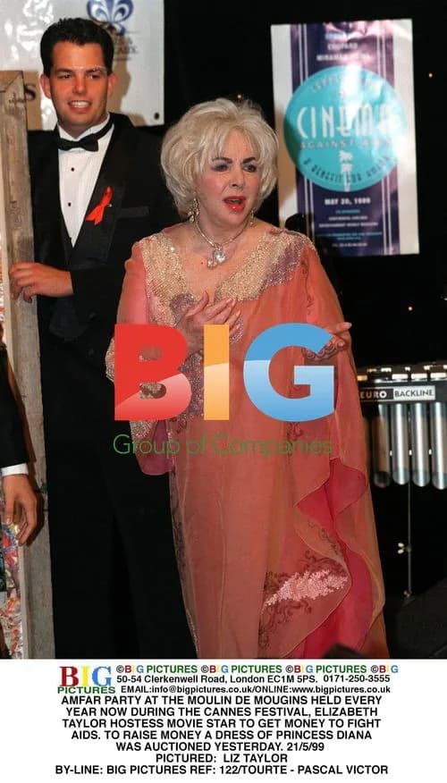 Liz Taylor at AMFAR Party in Cannes