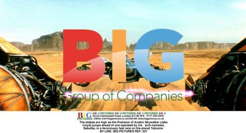 Anakin Skywalker's Podracer Jumps Ahead of Sebulba's