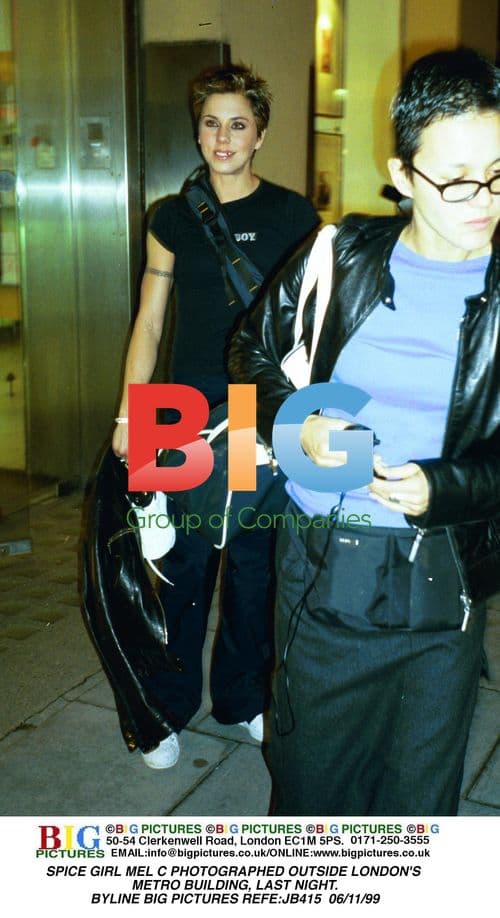 Mel C Outside London's Metro Building