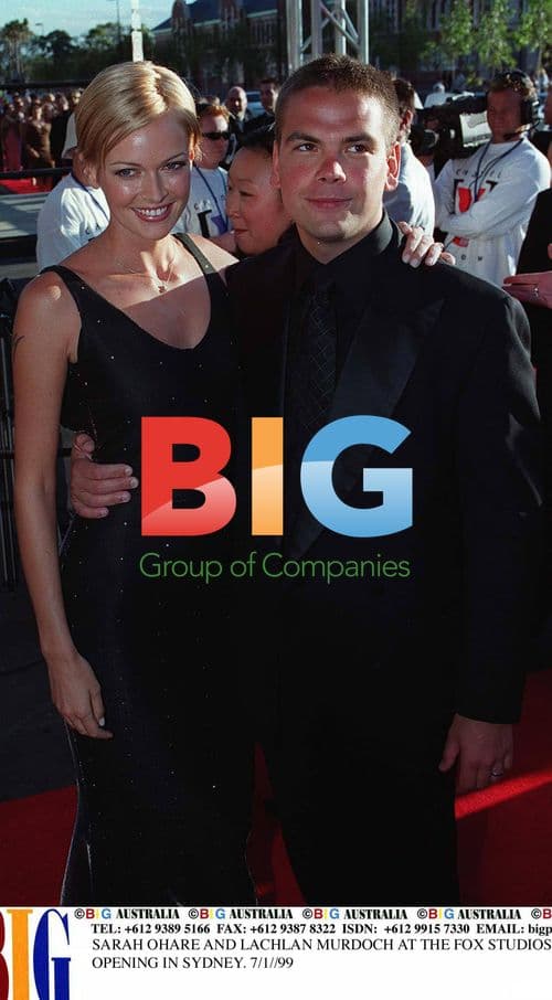 Sarah O'Hare and Lachlan Murdoch at Fox Studios Opening